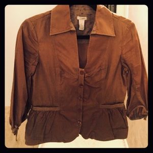 Anthropologie Odille Brown button up blouse